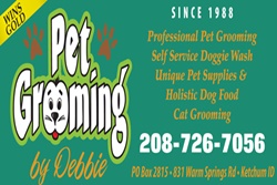 pet grooming by debbie sign, sun valley vets